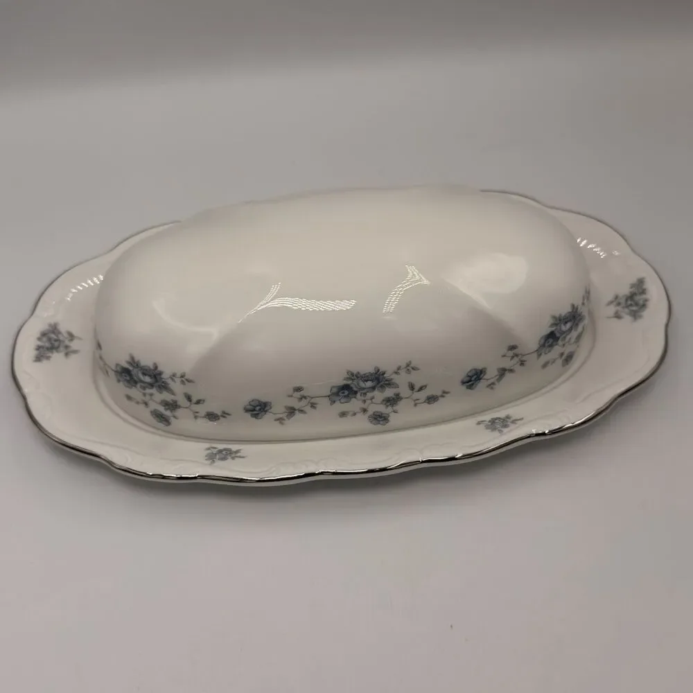 Johann Haviland Bavaria Blue Garland Covered Butter Dish Traditions Fine China